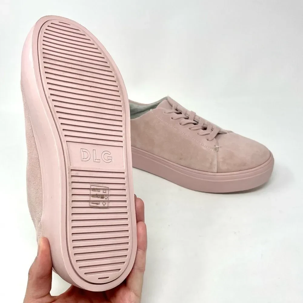 NEW DLG Monochromatic Pink Suede Chunky Sneakers Size 7 - Picture 7 of 8